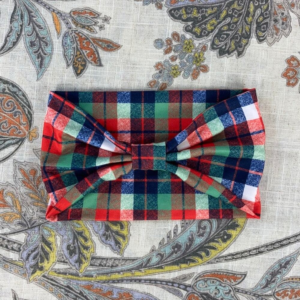 2 The Be. Brand Plaid Trifold Headbands